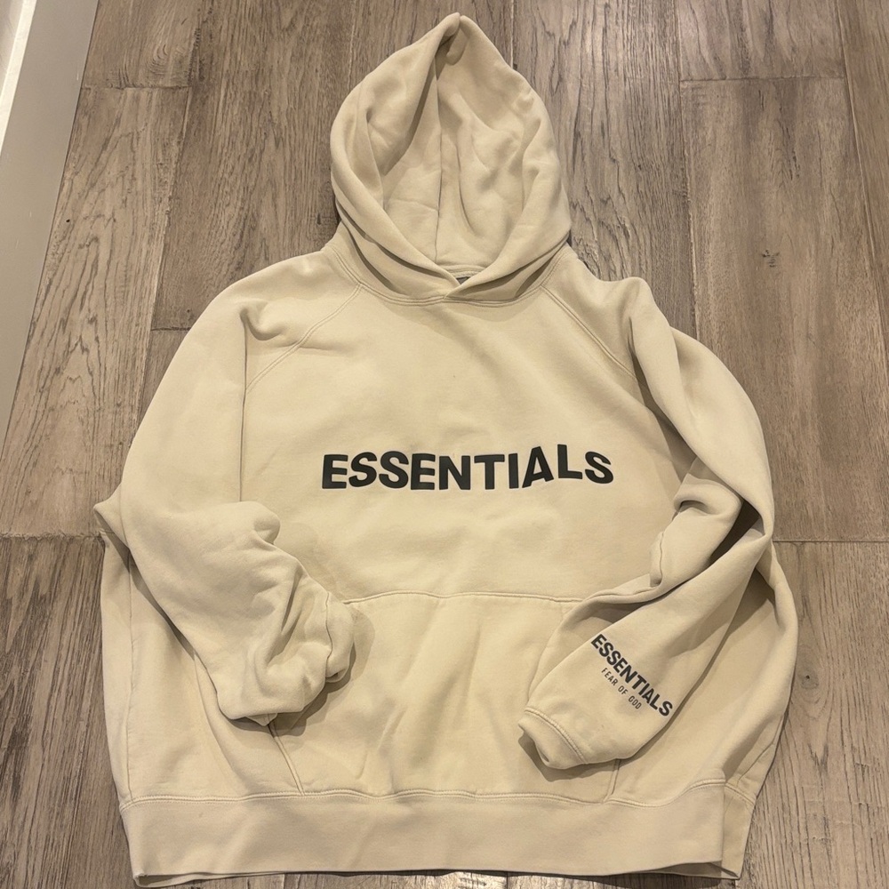 Essentials Beige Hoodie for Men